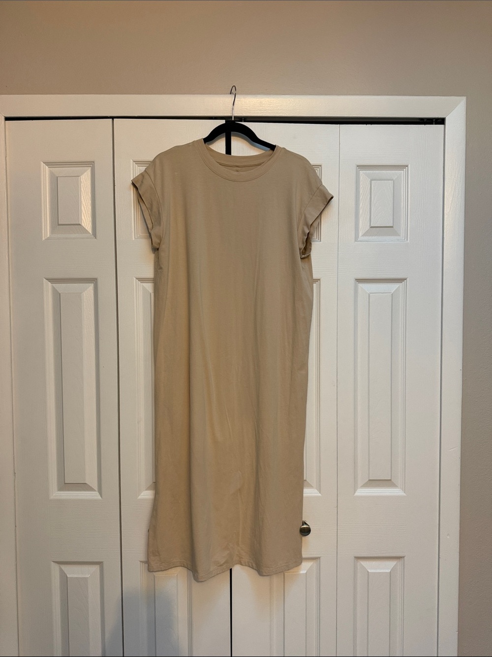 a new day Beige Midi T-Shirt Dress